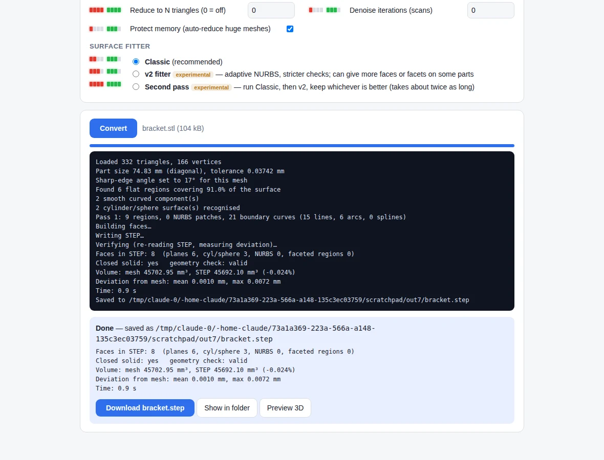 Convert tab